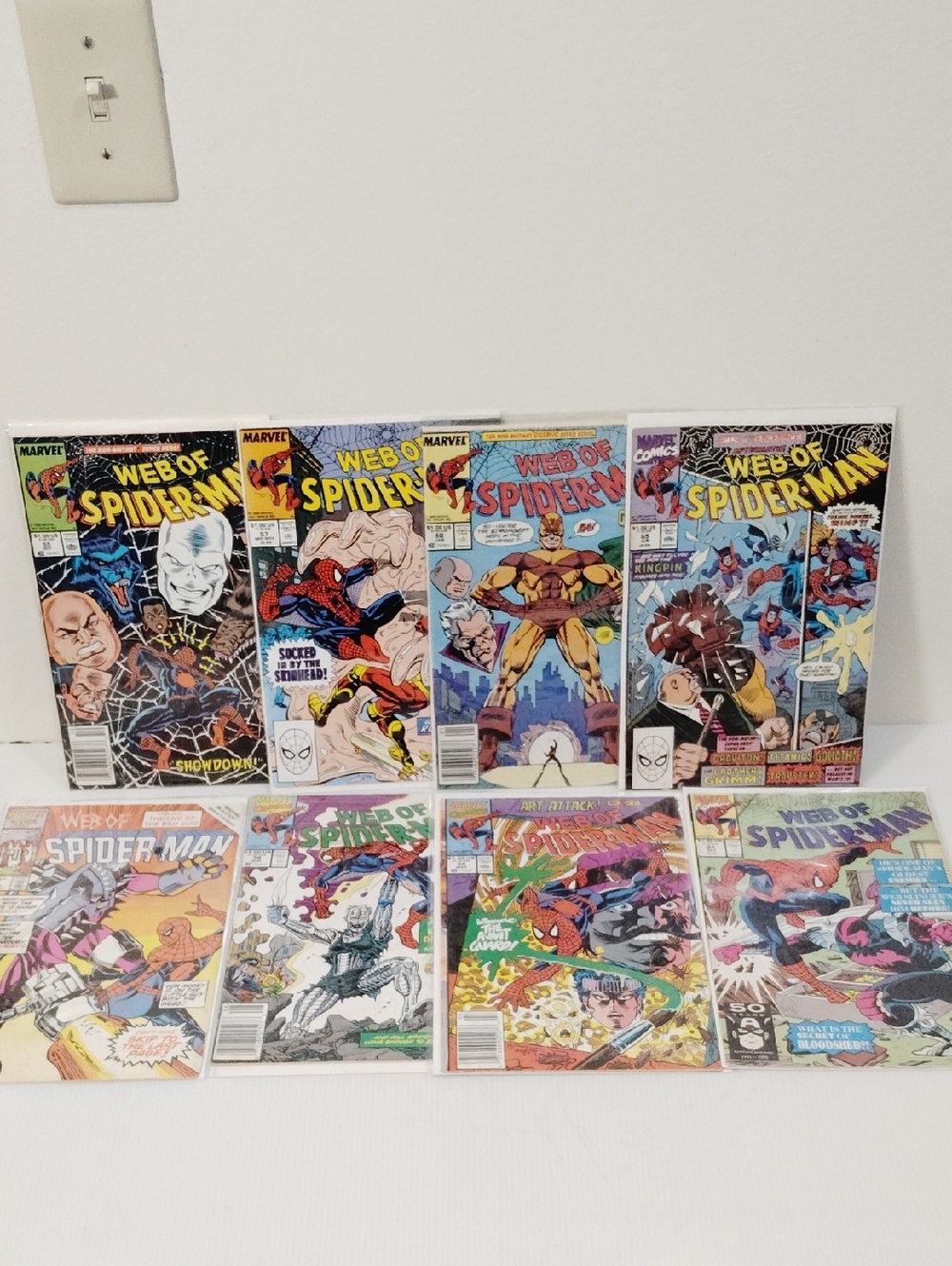 8 Marvel Web of Spider-Man Comic Set -issues 17,55,57,60,65,74,79,81